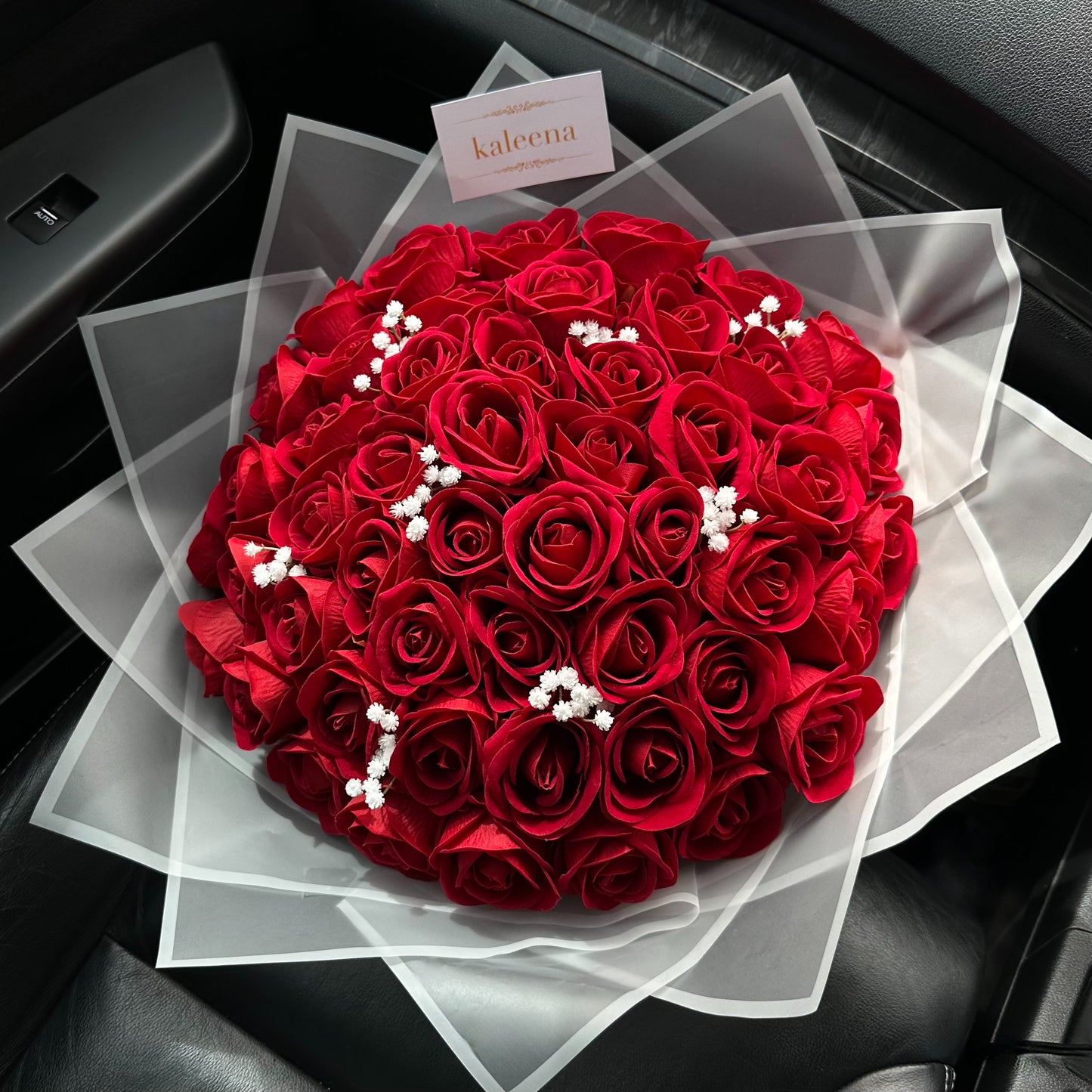 Classic Red Rose & Baby’s Breath (Faux Eternal Flower Bouquet)